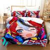3D Print Hakos Baelz Anime Bedding Set Duvet Cover Bed Set Quilt Cover Pillowcase Comforter King Queen Size Boys Adult Bedding