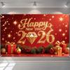 Banner 2026 Background Cloth 150x100CM New Year Wall Decor Cloth New Year Backdrop  Porch Sign