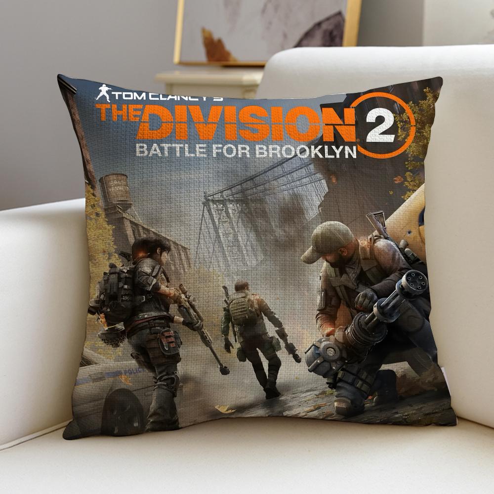 Tom Clancys The DivisionS Cushion Cover Breathable and Skinfriendly Linen Pillowcase Square Removable and Washable Cushion