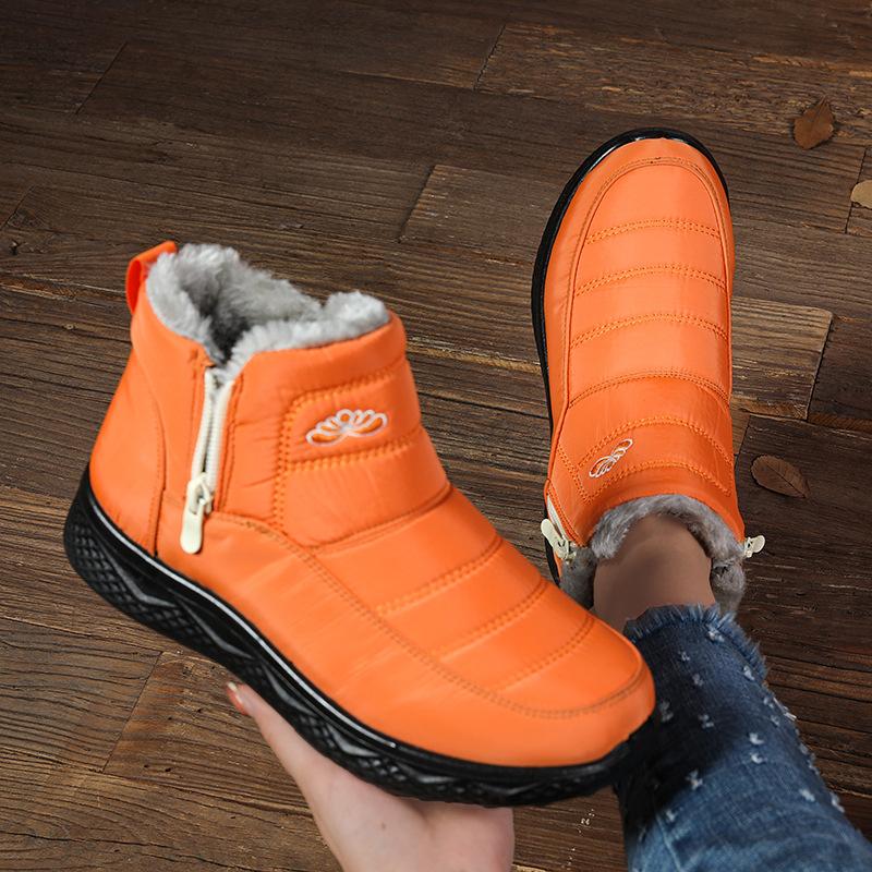 Snow Boots Women's Plus Size Plus Velvet Thick Cotton Shoes Warm Mid-tube Boots Waterproof