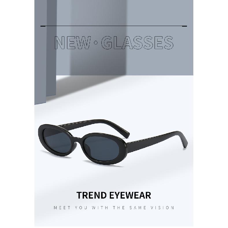 Small Frame Oval Hip-hop Sunglasses for Women, Trendy for Street Photography, Sun Protection, and Stylish Looks