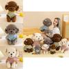 Realistic Plush Teddy Dog Toy Dressed In Cute Outfits Ideal For Kids Birthday Gifts Soft Fabric
