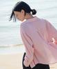 Myuleus Summer Striped See-Through Shirt (Imported Fabric) [Peach]