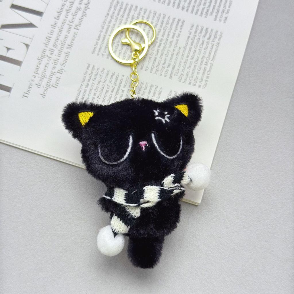 Popular Little Black Cat Plush Doll Pendant Cute Doll Doll Keychain Children's Bag Pendant Gift