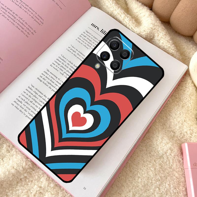 Latte Love Tunnel Brown Heart Case For Samsung Galaxy M12 M14 M11 M13 M15 M06 M16 M36 M56 M31 M53 M32 M52 M35 M55 M34 M54