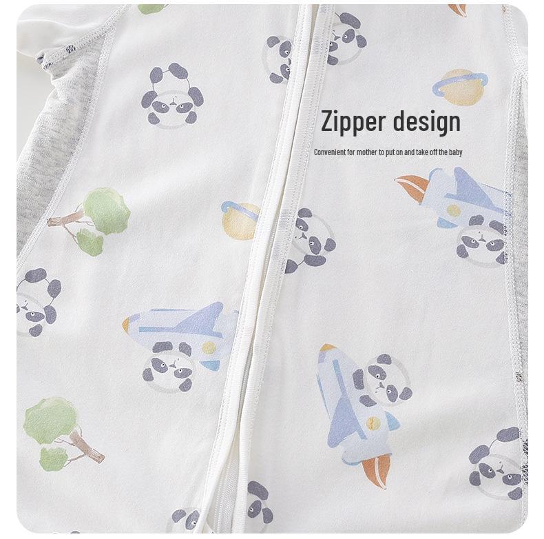 Spring Cotton Baby Sleeping Bag Pajamas: Long Sleeve Split Leg with Zipper