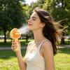 Small Handheld Fan Dual-Use Portable Fan USB Rechargeable Desk Fan Cute Mushroom Shape Personal Cooling Fan for Travel Office Home Gifts