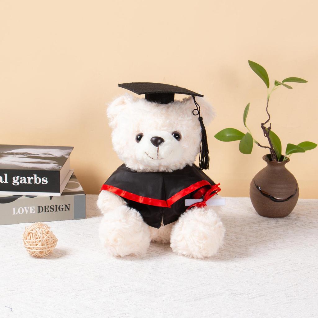 Graduation Teddy Bear In Doctor's Gown with School Emblem - Perfect for Graduation Gifts