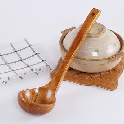 Mixing Stirrer Long Handle Natural Wooden Rice Soup Spoon Ladle Scoop Wood Spoon Soup Ladle