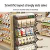 Multi-Layer Snack Display Rack with Wheels for Supermarket or Convenience Store