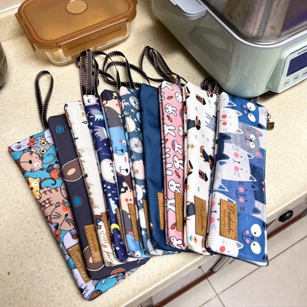 Zipper Closure Tableware Pouch Oxford Art Pencil Case New Pen Bag Outdoor Travel