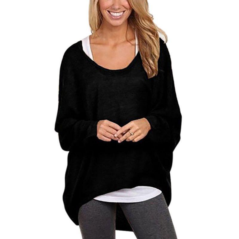 Autumn And Winter Women's Long-sleeved Casual Loose Multi-color T-shirt