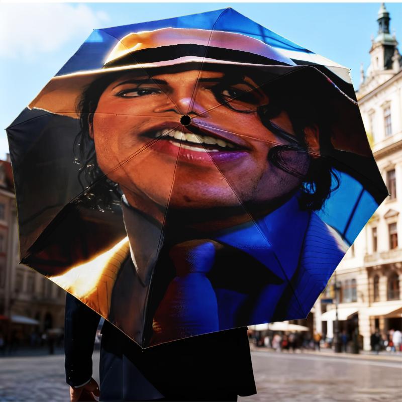 Michael Hat Umbrella Folding Umbrella, Automatic Umbrella 8-Frame for Travel, Camping Use Gift for Halloween Christmas