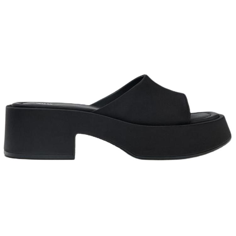 Zara Versatile Comfortable Slide Sandals Women Footwear Black 3655610800