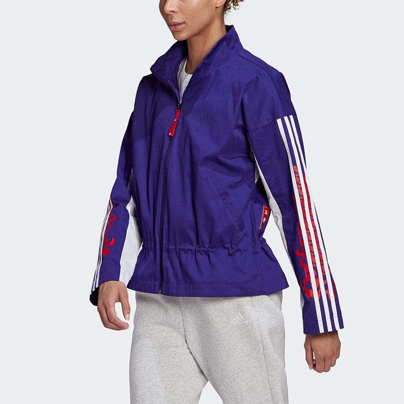 Adidas CNY 1/2-Zip Stripe Print Sports Jacket Women Outerwear College-Purple GS2401