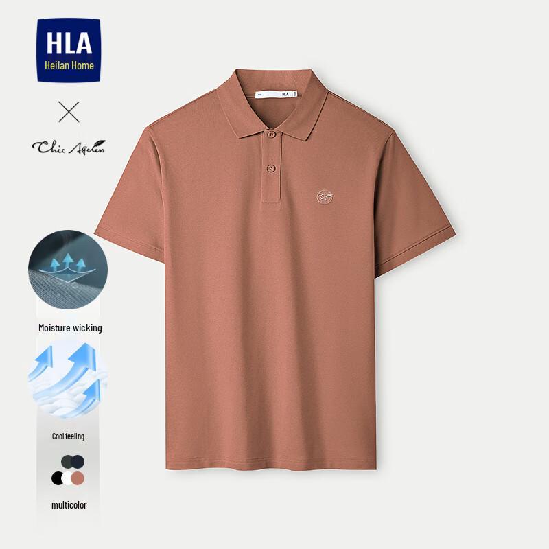 HLA Men s Cool-Feel Moisture-Wicking Short-Sleeve Polo Shirt L