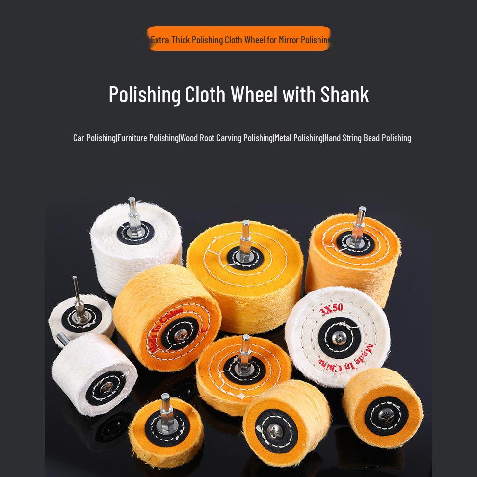 Mirror-Polished Stainless Steel & Wool Grinding Head Tool