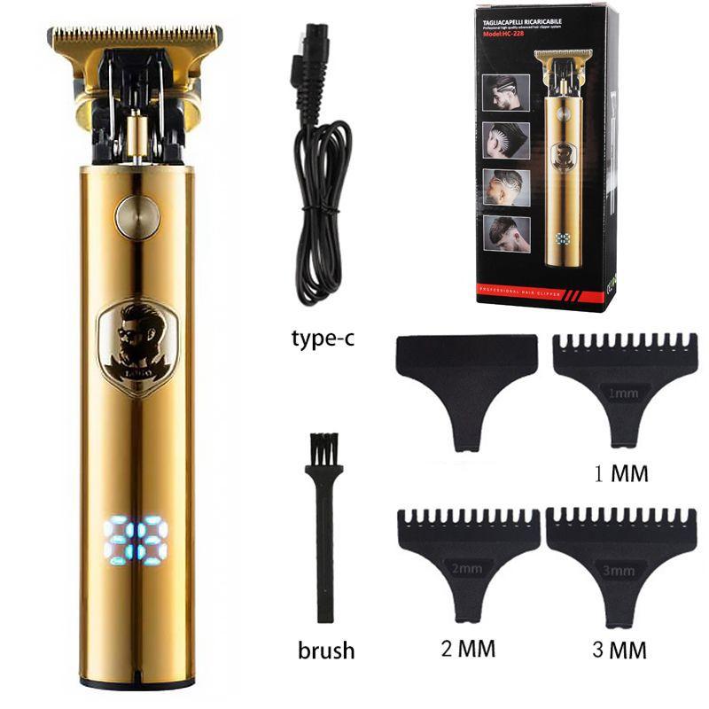 LCD Display Oil Head Hair Clipper Lithium Battery Silent Rechargeable Carving Head Washable Electric Pusher