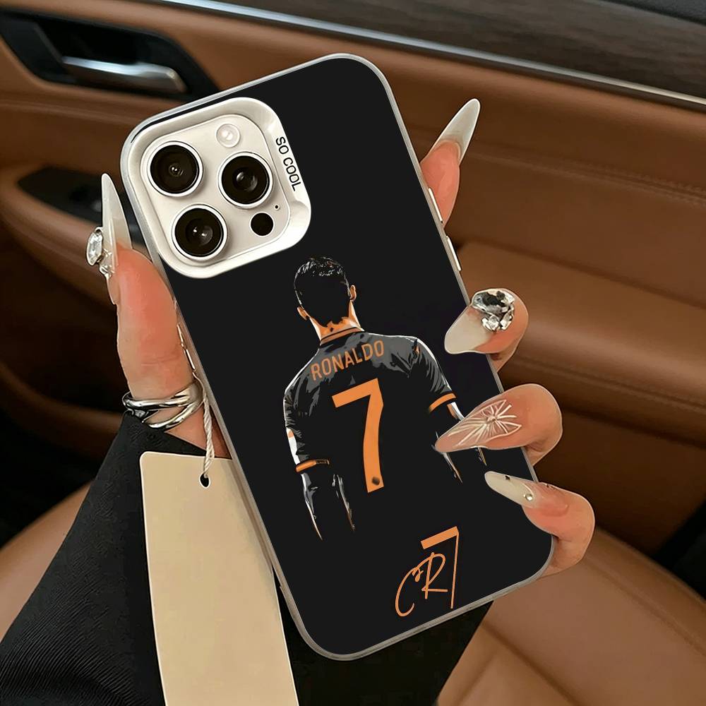 C-R-7 R-Ronaldo Phone Case For iPhone 17,16,15,14,13,12,11 Plus,Pro Max,XS,white silver phone case iPhone17Air