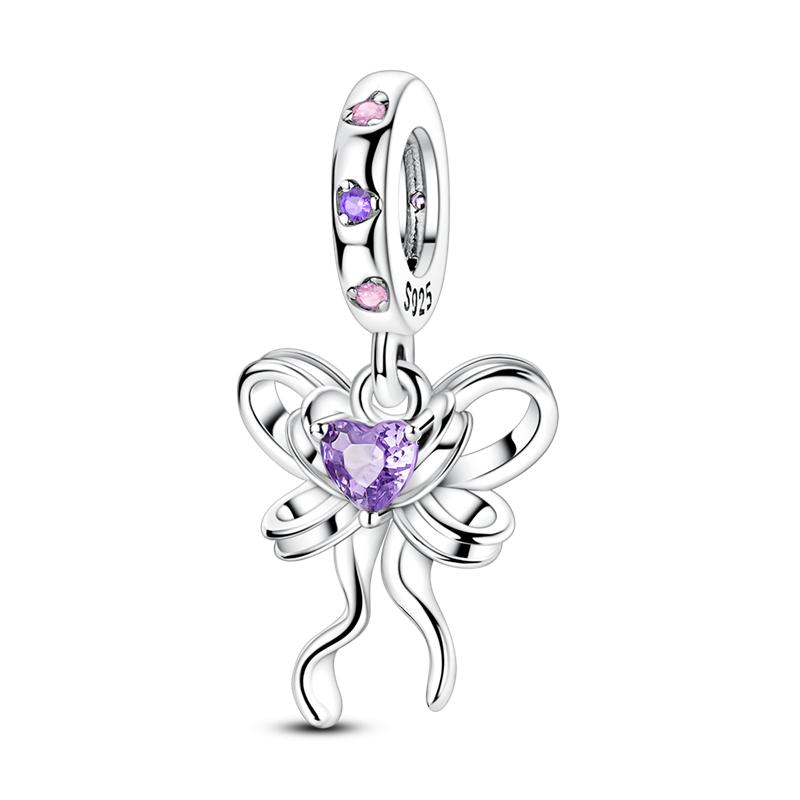 Lucky Clover Charms Bead Copper Inlaid Pink Zirconium Cute Pets Pendants Fit Original Pandora Bracelet Jewelry Gift