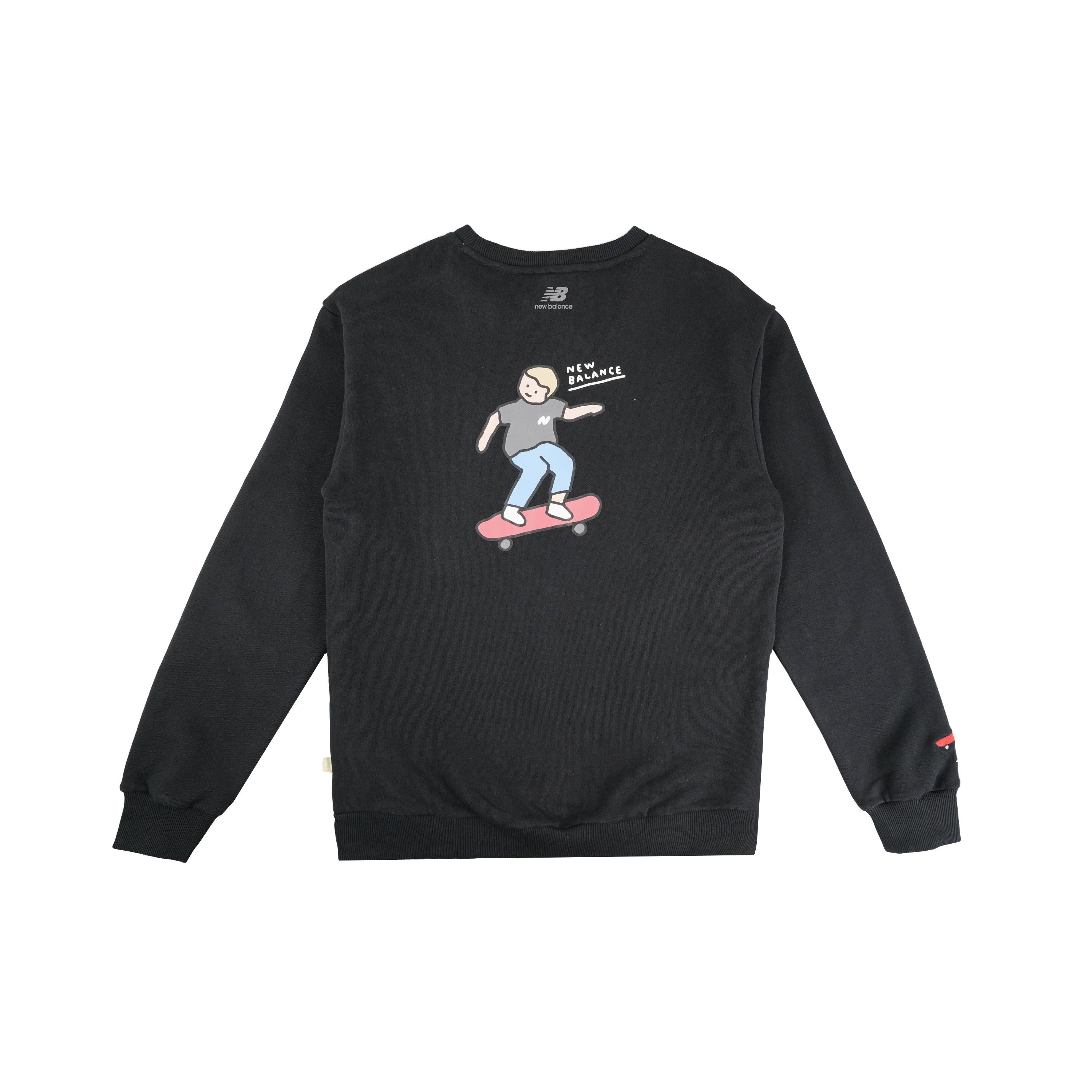 New Balance x DOE Printing Graphic Pullover Asia Sizing Black Men s NCA47111-BK S