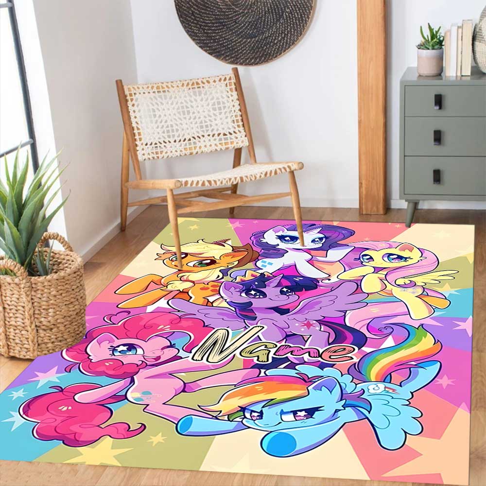 Little Pony (16) Customize your name rug, office chair cushion, home bedroom living room gift.