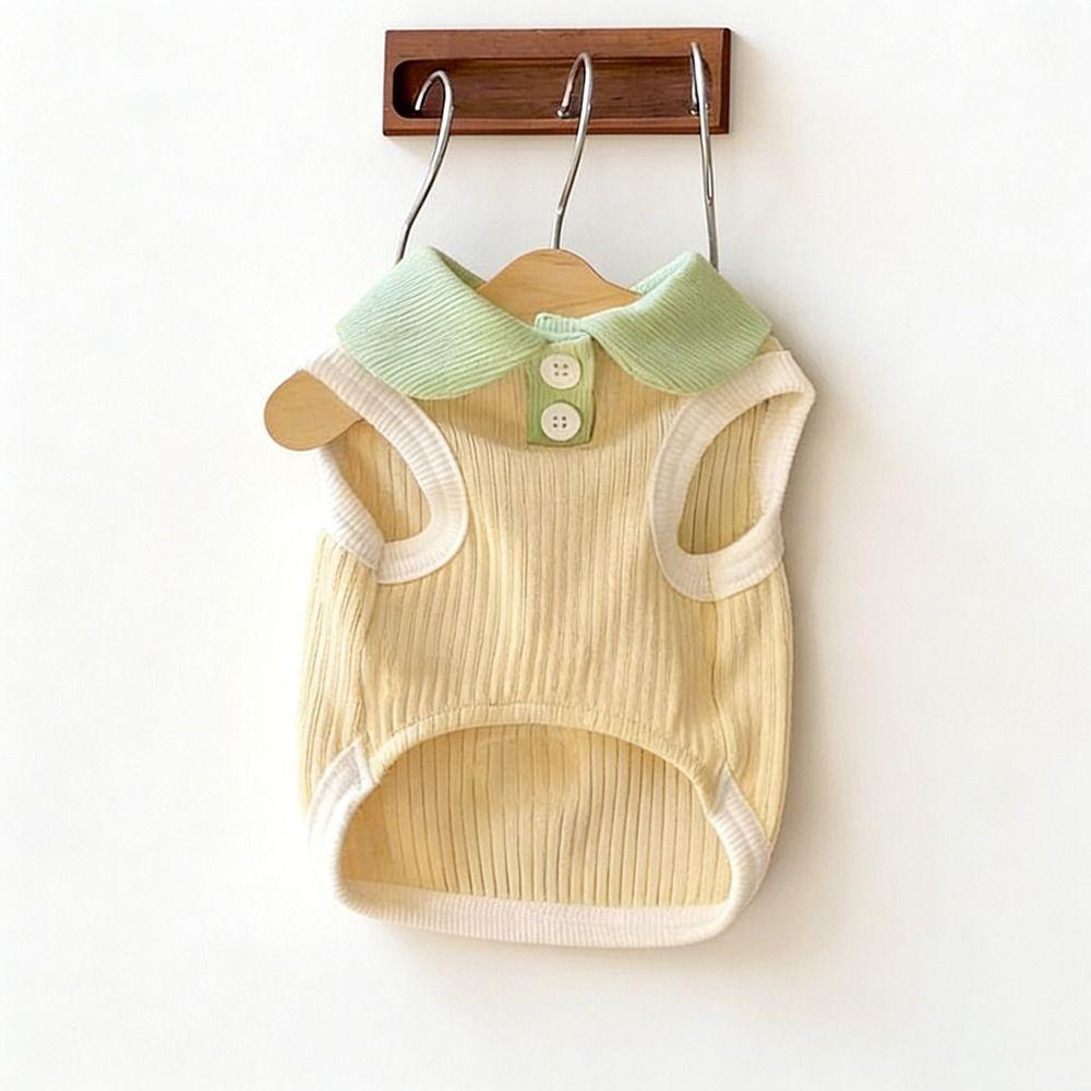 Fashion Breathable Dog Shirt Soft Macaroon Color Dog Clothes Solid Color Cooling Puppy Vest Summer Season