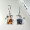 Stylish Y2k Beaded Phone Charm, Handmade Bag Pendant, Anime Themed Live Love Lamp Photo Frame for Couples