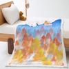 Blanket 2D Digital Printing Lamb Fleece Crystal Fleece Illustration Landscape Flower Blanket Cover Blanket