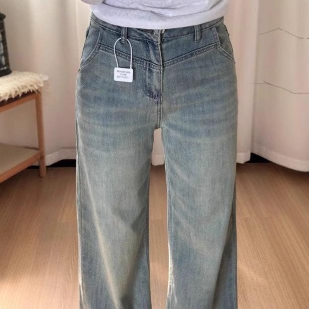 Women's Pear-Shaped Wide Leg Jeans - Plus Size, Slimming, Loose Fit, Autumn/Winter.