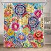 Floral Shower Curtains Boho Flowers Plant Watercolour Art Modern Polyester Fabric Bathroom Curtain Bathtub Decor Set With Hooks