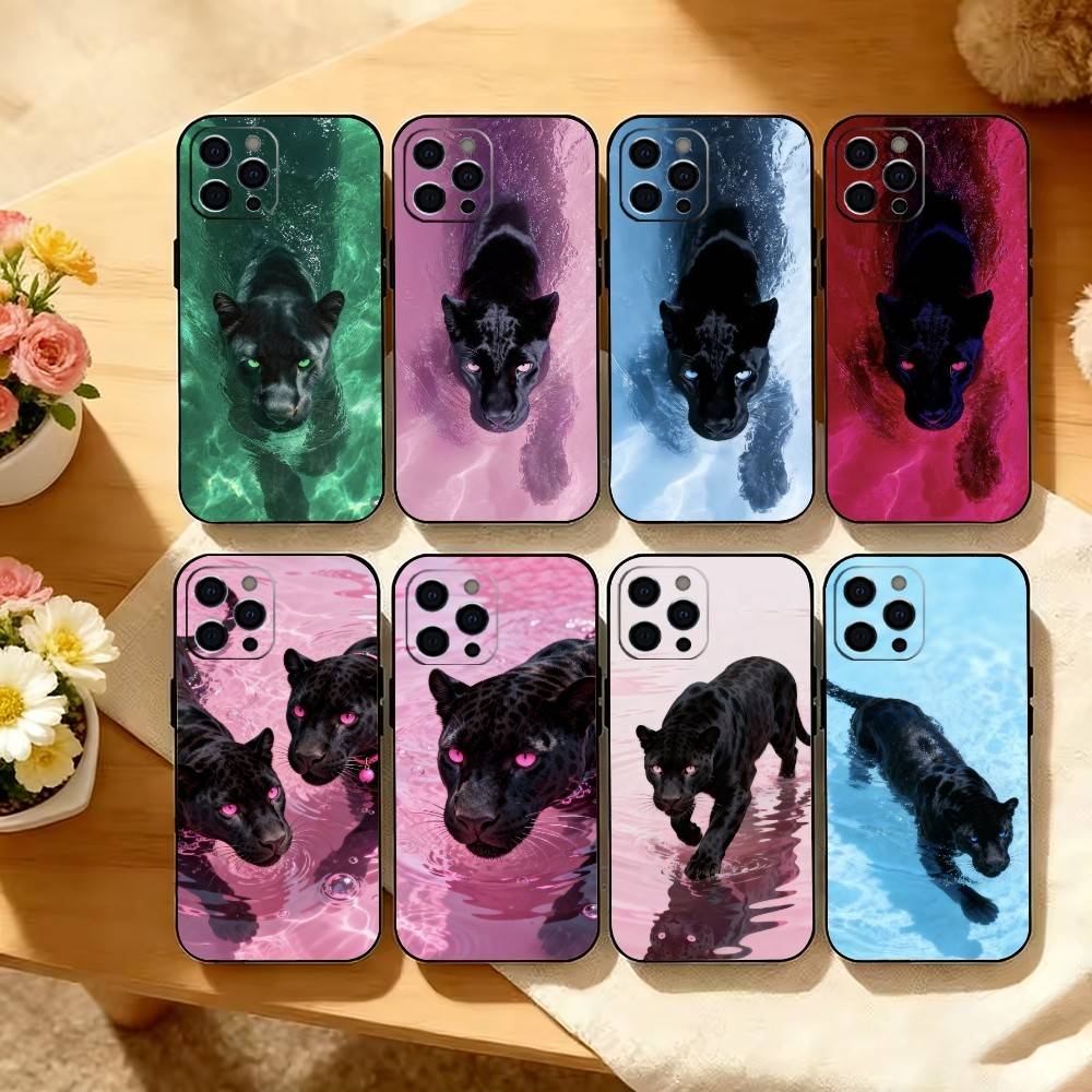 Black panther Phone Case Silicone Soft For IPhone 17 16 15 14 13 12 11 X XR Plus Pro Max Plus