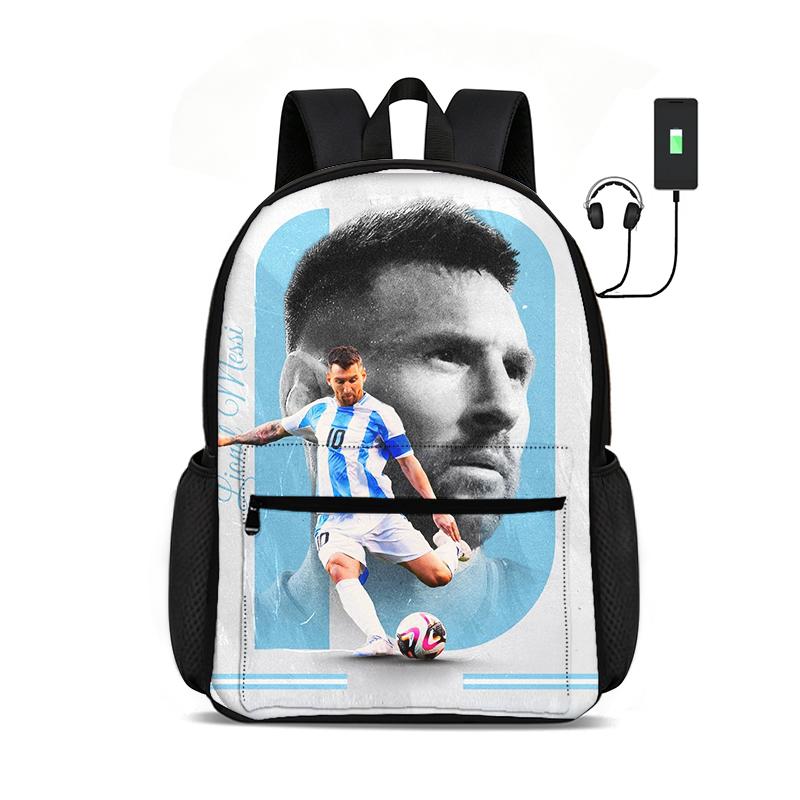 Apprendre, Sortie Étoile du Football Sac d'École L-Lamin Yamal Lot de 3 pièces avec Poche Avant Sac à Dos Quotidien Sac Repas, Trousse à Crayons, Sac à Dos de Sport