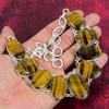 Collana in argento sterling massiccio 925 con occhio di tigre regolabile, collana a catena fatta a mano con pietre preziose, regalo per la mamma, gioielli antichi