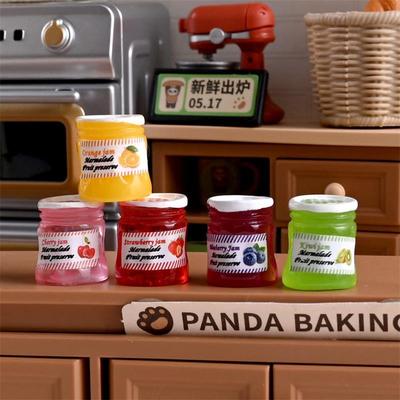 12 Pcs Dollhouse 1:12 Miniature Simulation Jam Jar Model Food Toy Home Ornaments Doll House Accessories Kids Pretend Toys Gifts