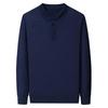 2025 Winter Machine Washable 100% Wool Men's Lapel Sweater - Warm, Solid Color, Versatile Casual Wear for Middle-Aged Dads
