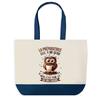 Sac Shopping - PLANETEE - Chouette Fond Bleu - Coton 40x45 Cm - Grand Format - Fabriqué En France