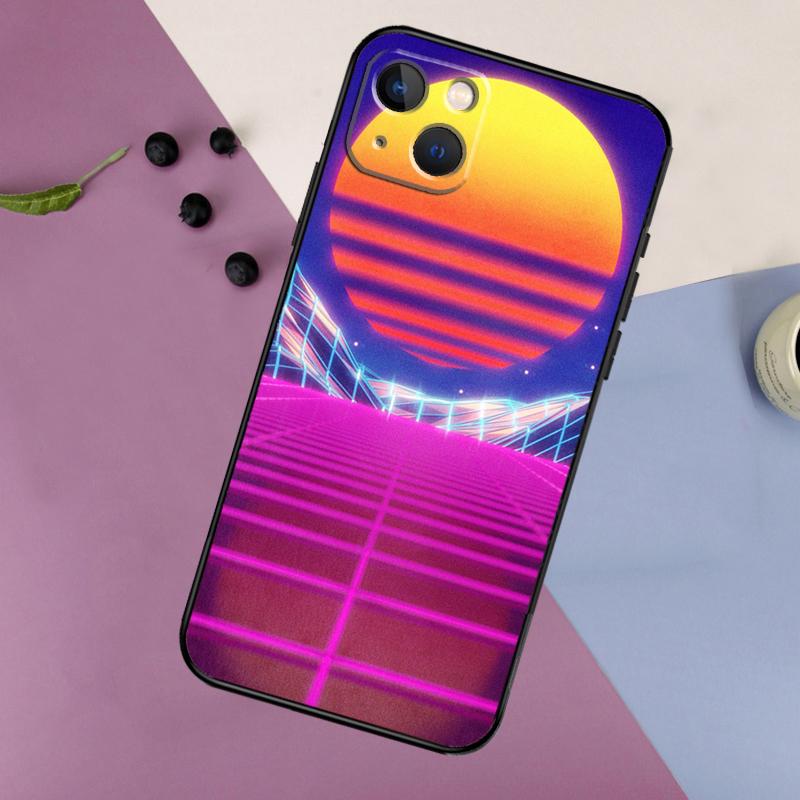 

Neon Retrowave 80s vintage art Case For iPhone 16 15 14 13 12 11 Pro Max Plus X XS Max XR 7 8 Cover Accessories iPhone X XS