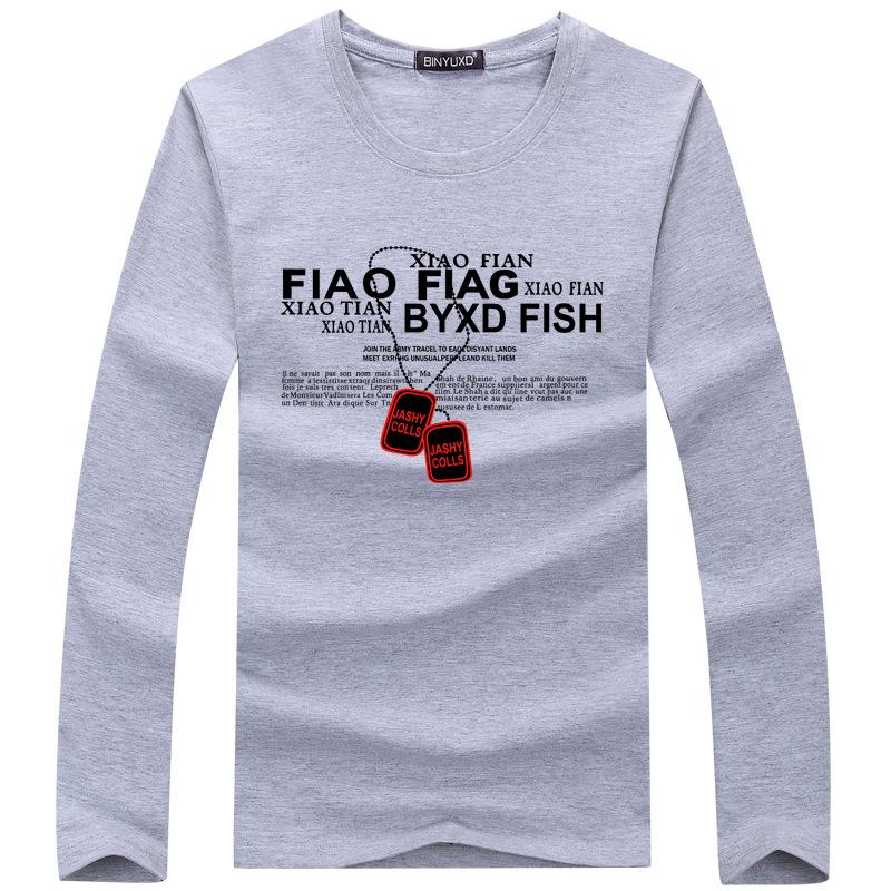 Men's Large Size Round Neck Long-Sleeve Slim Bottoming Sweatshirts for Spring and Autumn