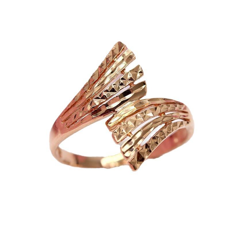 Purple Gold Hollow Ring Personalized Fashion Rose Gold Plated Color Gold Car Flower Ring