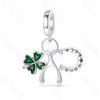 Zircon Clover Fine Pendants & Custom Designer Metal Charms Jewelry Waterproof Charm for Bracelet Fit Pan Women Gift