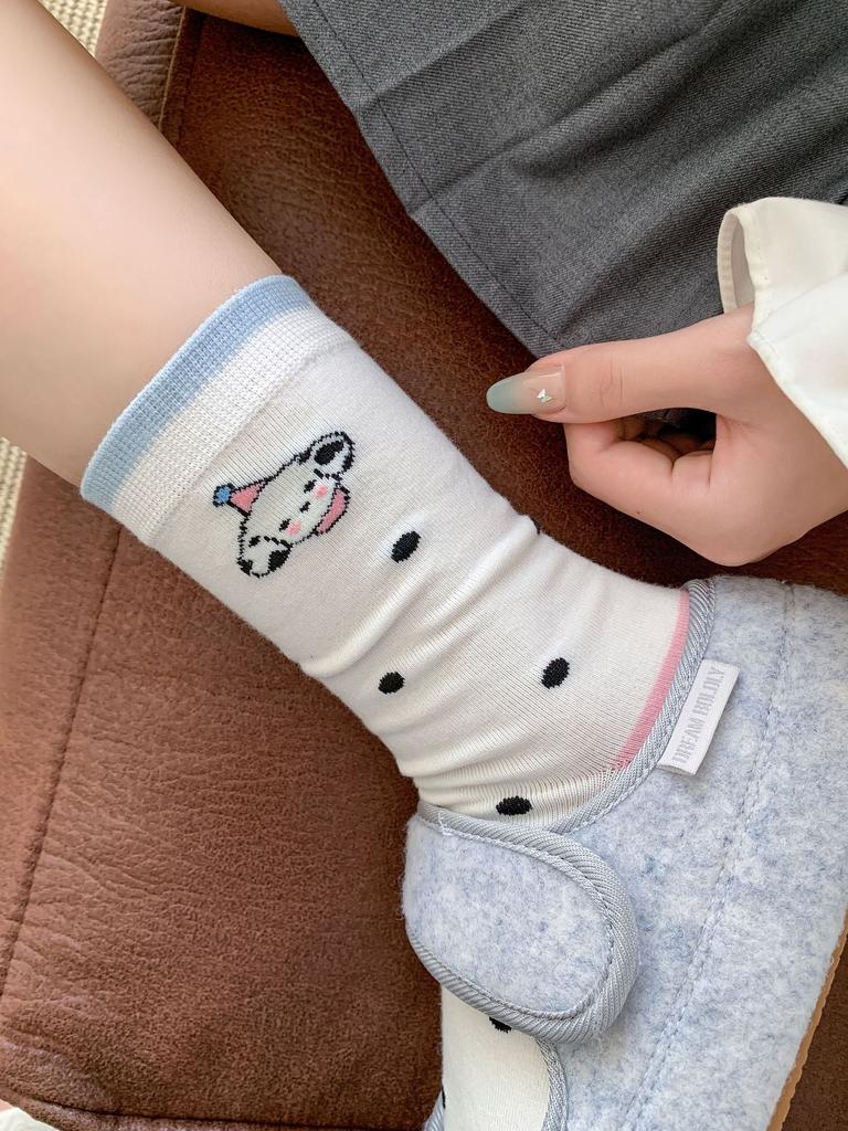 Socken Mittelhohe Socken Sind Vielseitig Und Süß Sommer Dünn Cartoon Süß Sport Wachstums-Socken