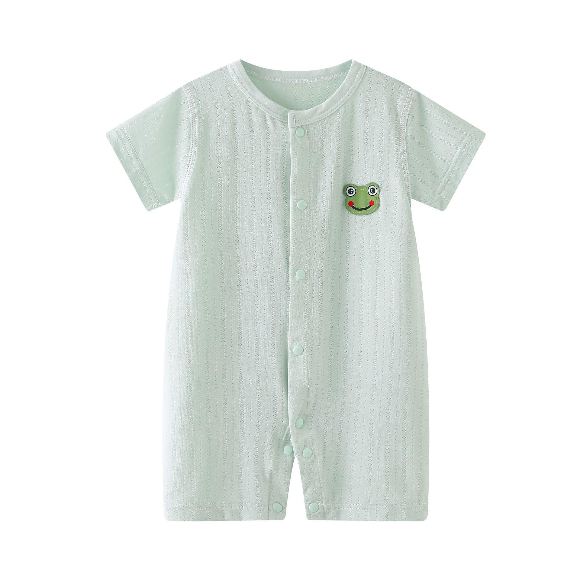 Summer Baby Short Sleeve Modal Romper - Breathable Newborn Outdoor Bodysuit Pajamas 66 cm