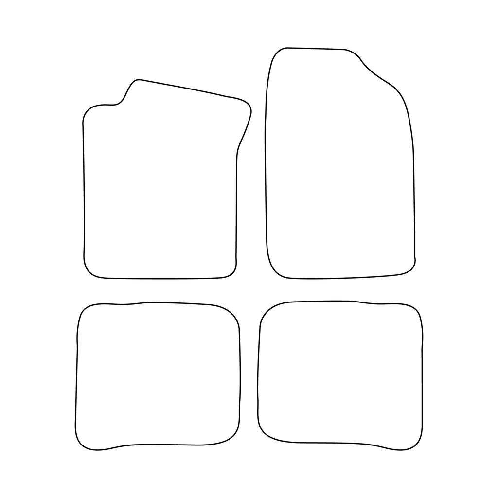[Blm]To007 Black - Set Of Velour Floor Mats To Fit Toyota Corolla Viii E110 1997-2001 3-Door - Black Trim
