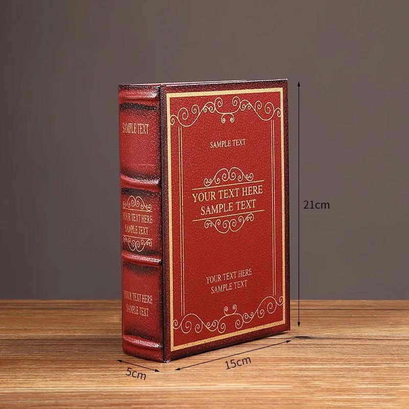 English wooden fake book Art Ornaments Luxury European retro fake book storage box Photography props home decoration Accessories