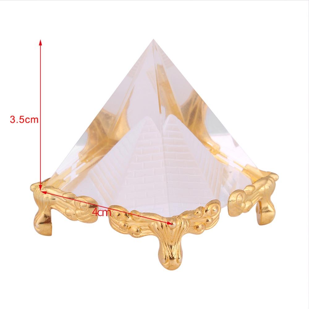 Glass Crystal Pyramid Paperweight Egyptian Meditation Crystal Pyramid Spiritual Decor
