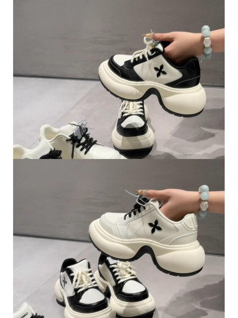 Incredible Slimming & Height Boost: Women's Thick-Soled White Sneakers