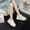 Leather Platform White Shoes Women's Spring and Autumn New Women's Shoes Heightening Muffin Casual Board Shoes