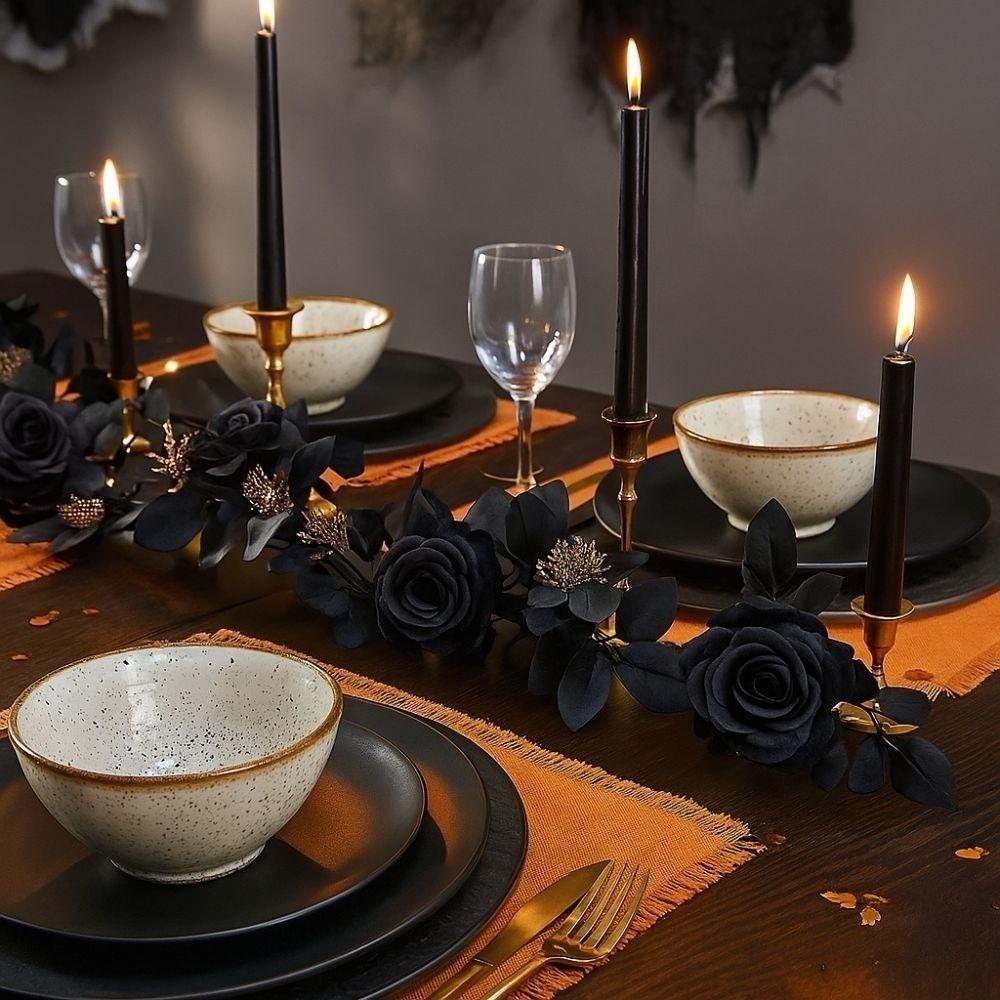 Environmental PPC Artificial Flowers Black Rose Leaves Long Strip Simulated Rattan Different Sizes Artificial Hanging Vines