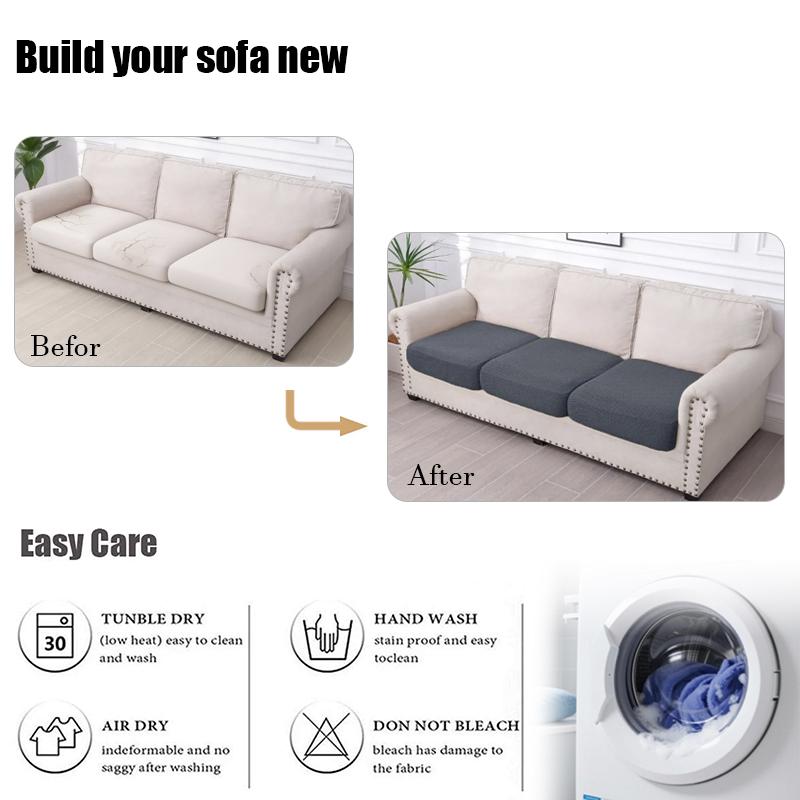1 2 3 4 Seat Sofa Cushion Cover Back Combination Kit Cover Living Room Waterproof Jacquard Slipcover Couch Seat Protector Case